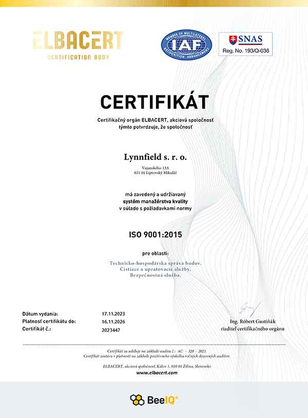 certifikát kvaity